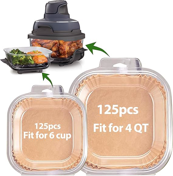 Air-Fryer-Liners-for-Ninja-Crispi,-Disposable-125-+-125-Pcs-Ninja-Crispi-Accessories-for-Ninja-Crispi-4-in-1-Portable-Glass-Air-Fryer-Cooking-System