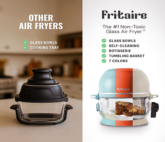 Fritaire Glass Fryer 2025 air fryer grill oven with transparent design